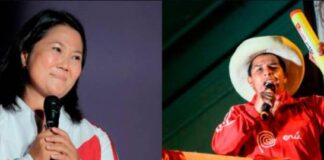 Pedro Castillo aventaja por más de 78,000 votos a Keiko Fujimori con escrutinio al 97,2 %