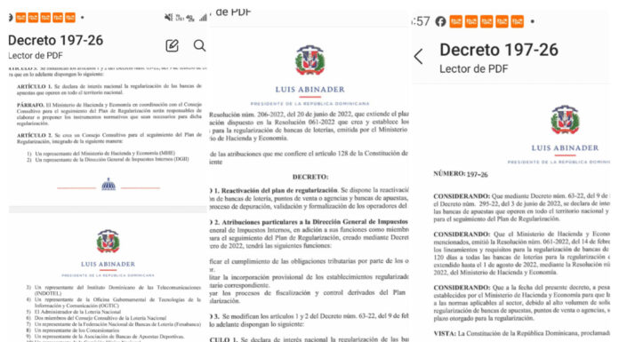 Poder Ejecutivo reactiva el plan de regularización de bancas de loterías, puntos de venta, agencias, bancas de apuestas y demás operadores de juegos de azar