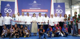Vicepresidenta Raquel Peña y ministro Kelvin Cruz entregan nuevo multiuso del Club Manganagua